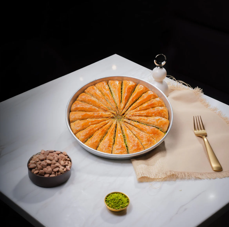 Koçak Famous Traditional Turkish Baklava on a Tray Carrot Slice Baklava