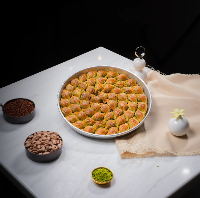Koçak Famous Mussel Baklava Traditional Turkish Baklava on a Tray