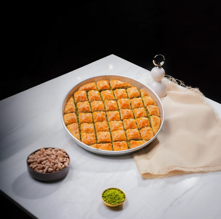 Koçak Famous Traditional Turkish Special Dry Baklava on a Tray
