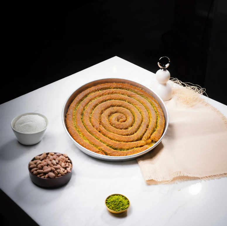 Koçak Famous Traditional Turkish Burma Kadayif on a Tray