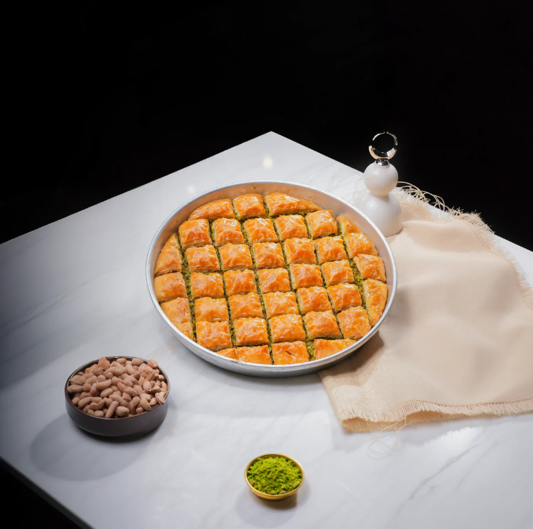 Koçak Famous Traditional Turkish Special Square Baklava on a Tray